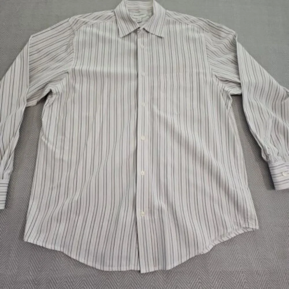 Banana Republic Button Up Shirt Men's Large Striped‎ Cotton Long Sleeve Workwear